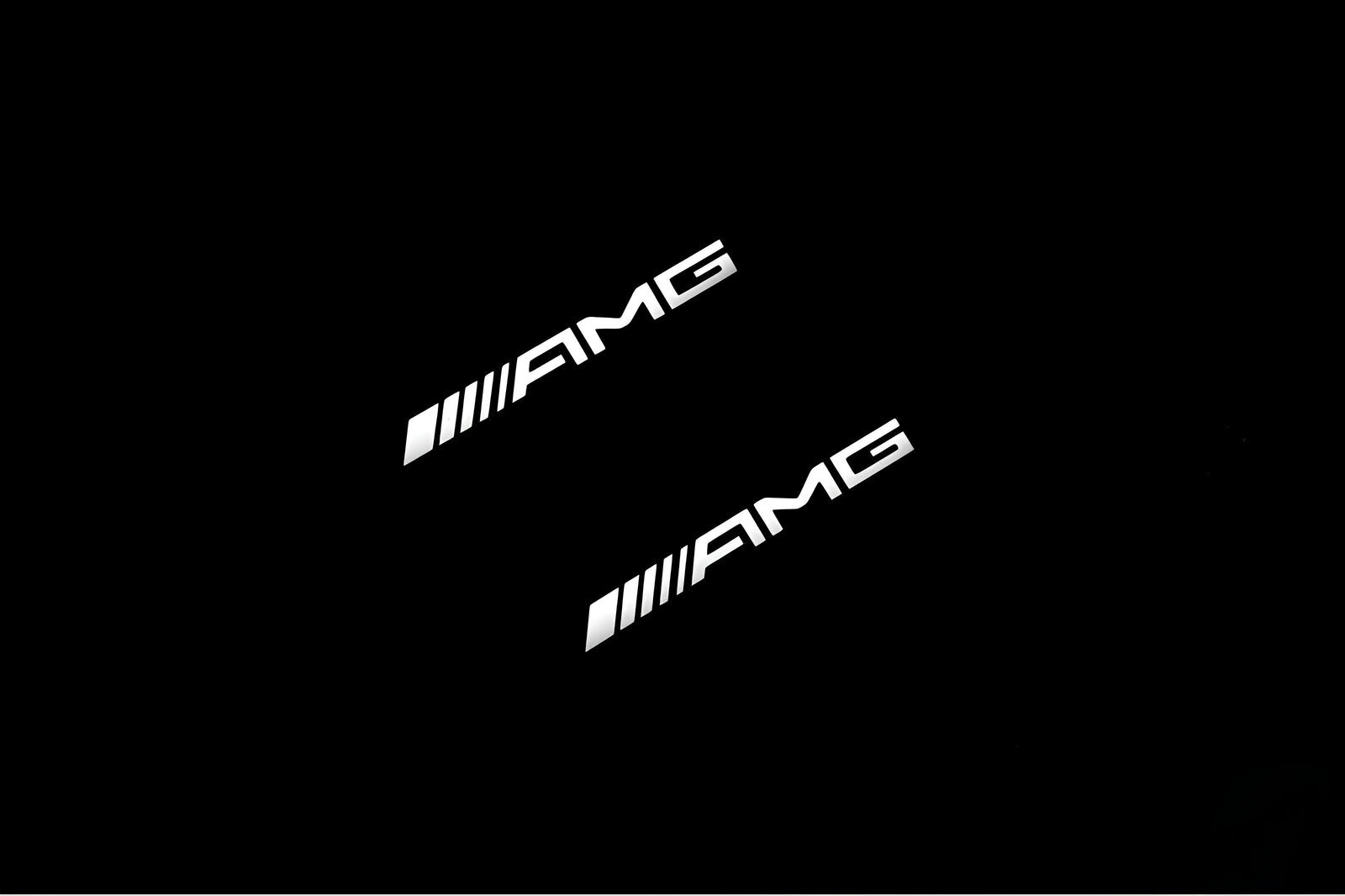 Mercedes E W211 2002+ illuminated door sill protectors stainless steel with AMG logo
