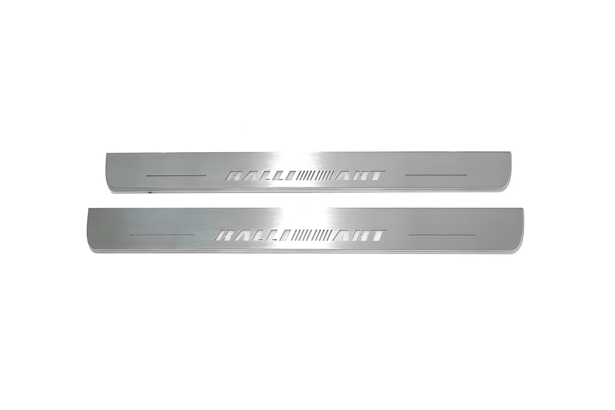 stainless steel door sill plates for Mitsubishi Lancer X 2007+ with RalliArt logo