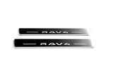 Toyota Rav4 VI XA60 2025-2026 door sill plates in stainless steel with Rav4 logo