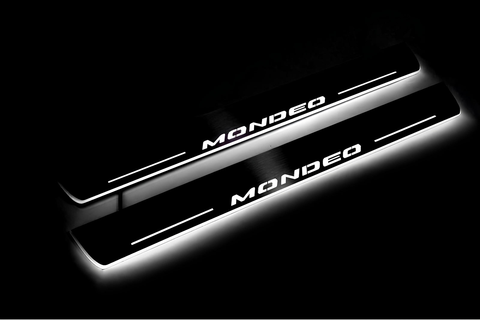 Ford Mondeo V 2014+ stainless steel illuminated entry guards with Mondeo logo