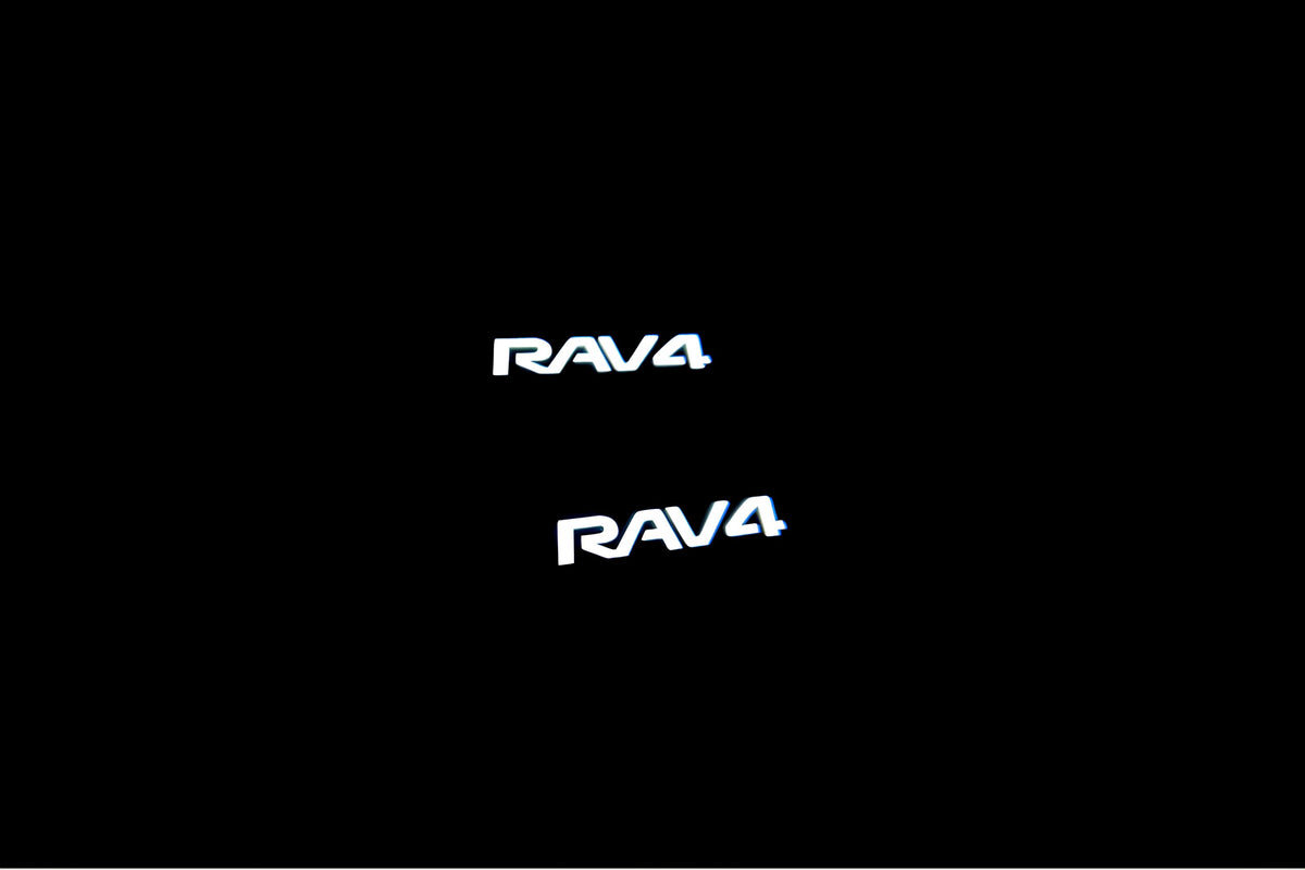 Toyota Rav4 IV XA40 2012+ stainless steel illuminated door sill protectors with Rav4 logo