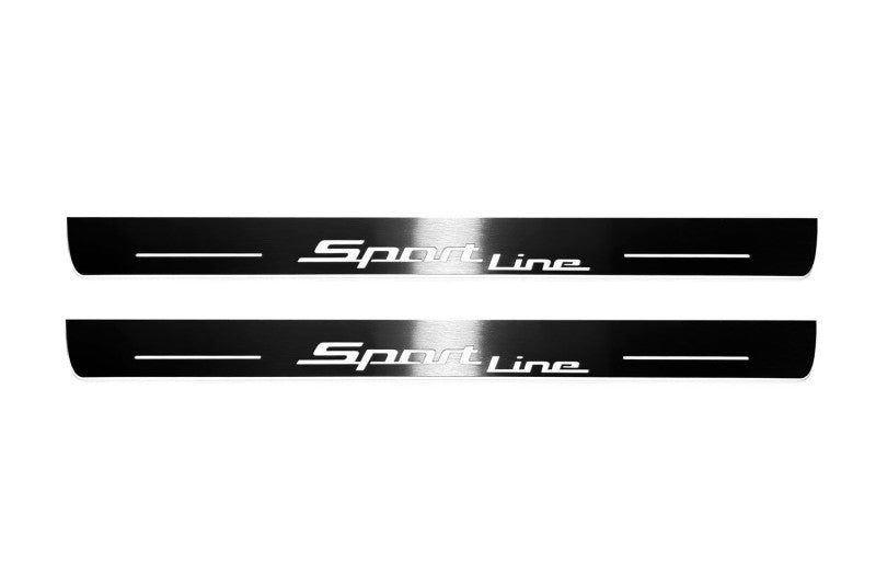 LED door sill plates stainless steel BMW 5 F10 2009+ with Sport Line logo