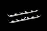 LED door sill plates stainless steel Honda Pilot II 2008+ with Pilot logo
