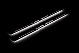 Range Rover IV 2012+ stainless steel LED door sill plates with Range Rover logo