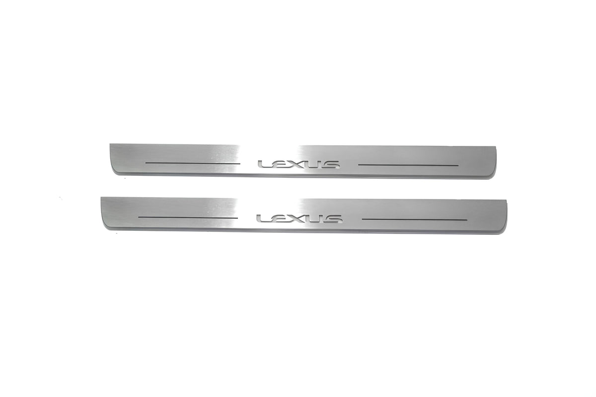 Lexus NX I 2014+ stainless steel illuminated entry guards with Lexus logo