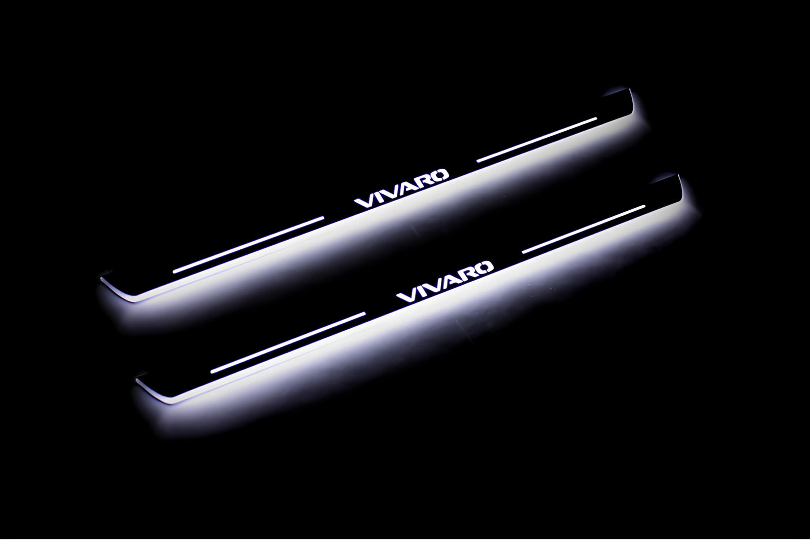 Opel Vivaro I X83 2001+ LED door sill plates with Vivaro logo