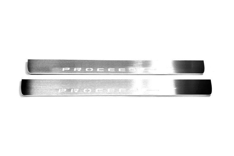 KIA ProCeed III 2018+ stainless steel illuminated entry guards with Proceed GT logo