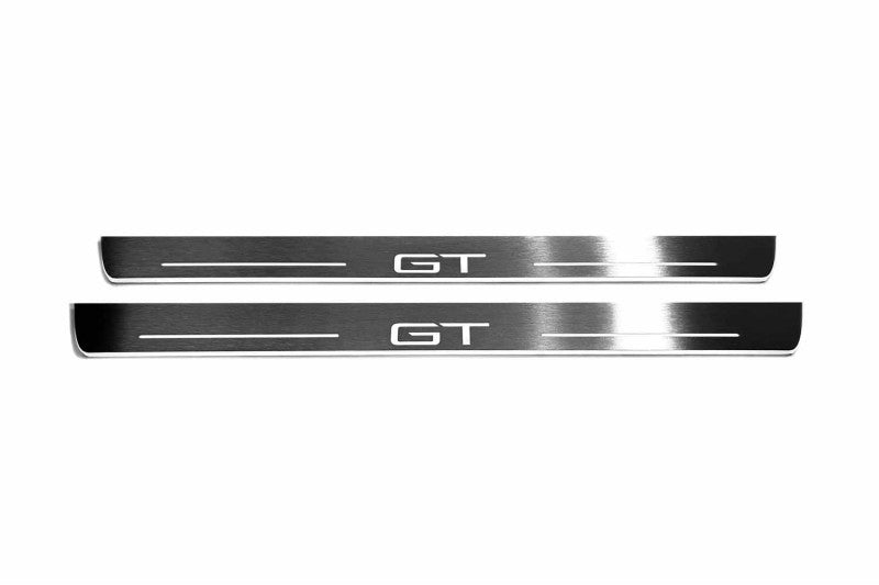 Ford Mach-E 2020+ stainless steel illuminated entry guards with GT logo