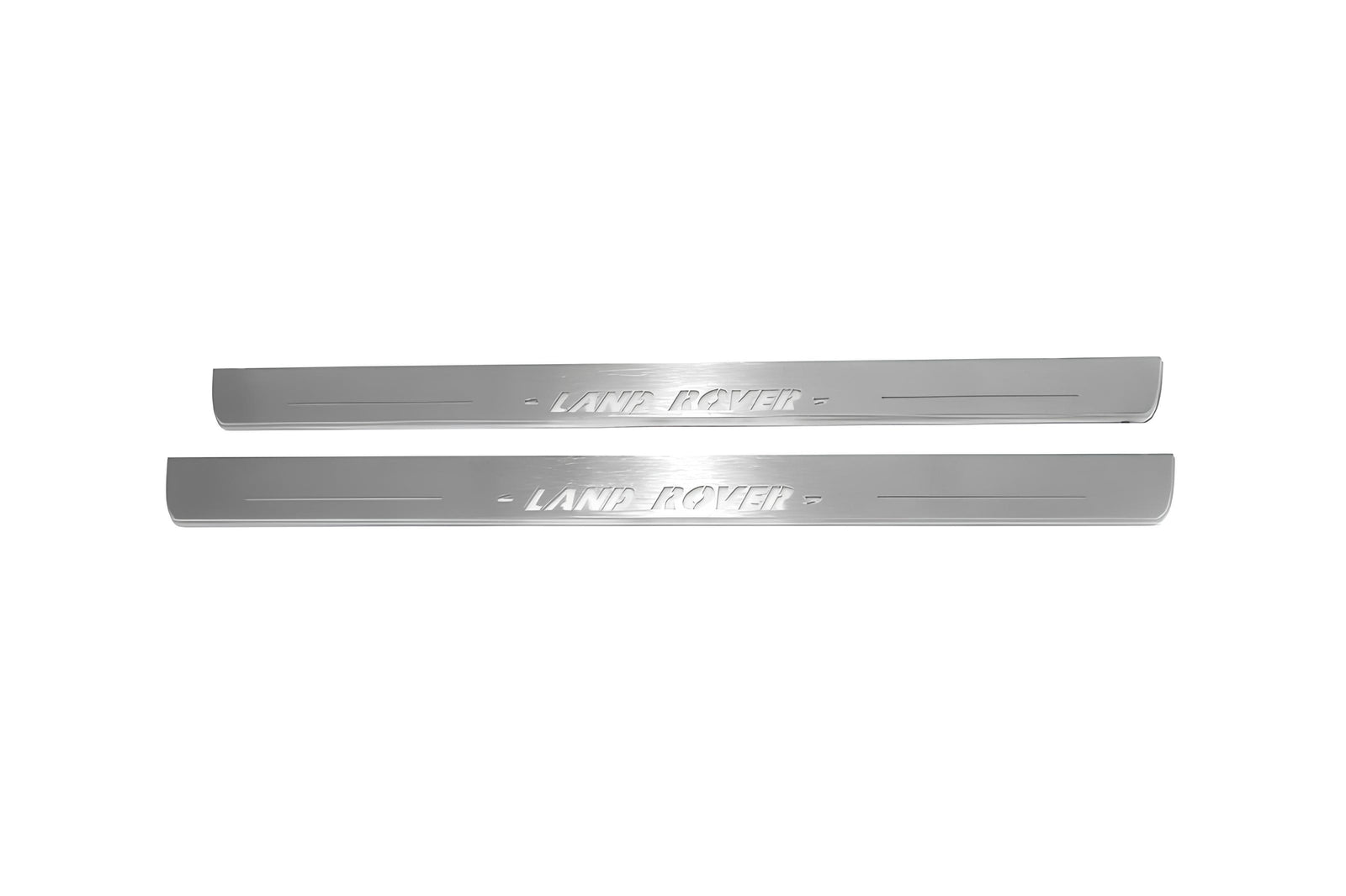 Land Rover Discovery III 2004+ LED door sill plates in stainless steel with Land Rover logo