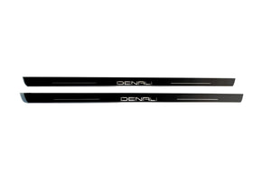 Illuminated LED Door Sill Tread Plates GMC Terrain II 2018+ With DENALI Logo GMC Led Door Sills opdesign
