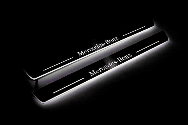 Mercedes S-Class W222 Stainless LED Door Sills – Mercedes-Benz Logo