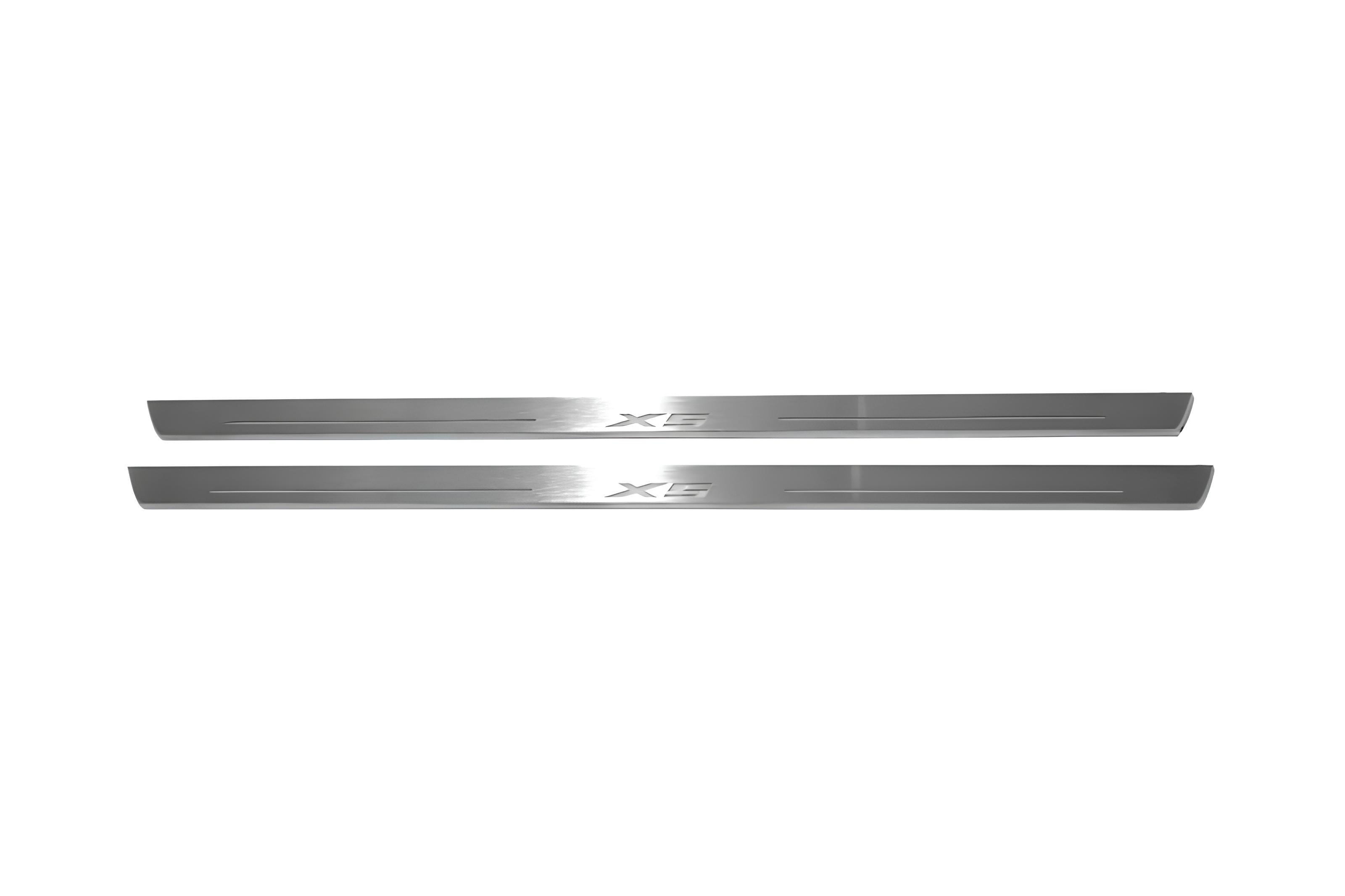 Illuminated LED Door Sill Tread Plates BMW X5 E53 1999-2006 With X5 Logo BMW Led Door Sills decoinfabric