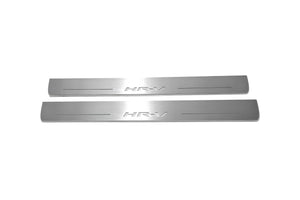 Illuminated LED Door Sill Tread Plates Honda HR-V II 2013-2022 With HR-V Logo Honda Led Door Sills opdesign