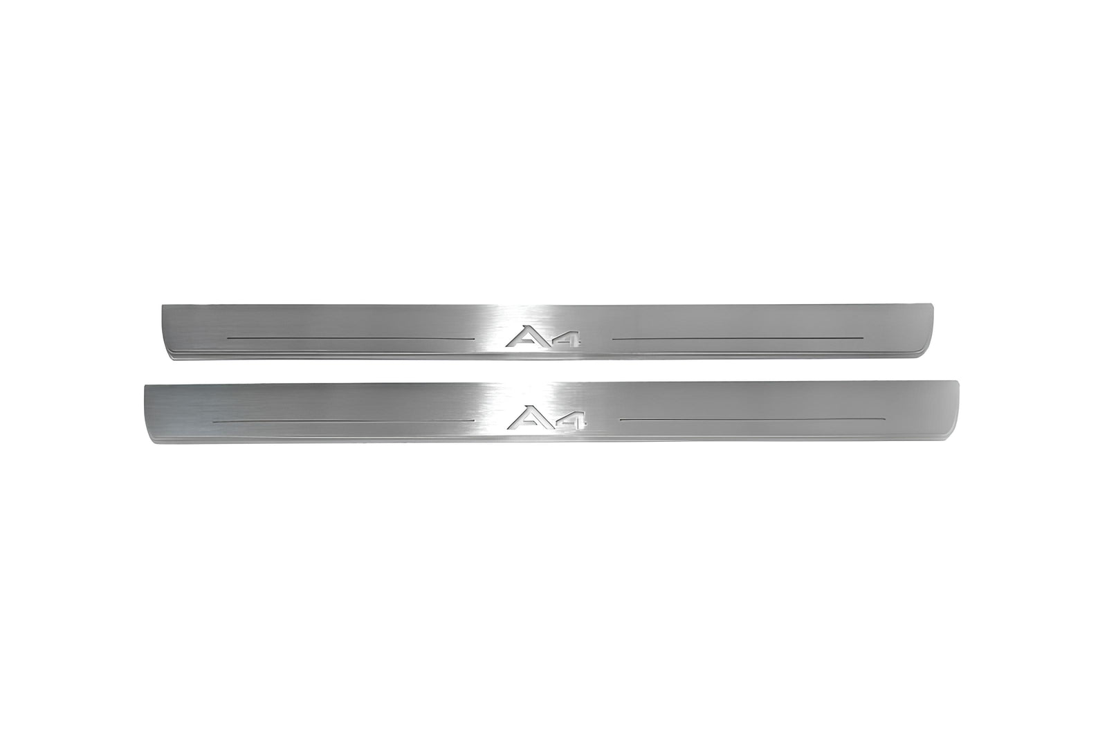 Audi A4 B8 2007+ door sill plates in stainless steel with A4 logo