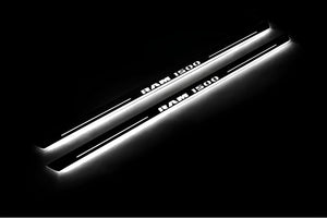 Illuminated LED Door Sill Tread Plates Dodge Ram IV 2009-2018 With RAM 1500 Logo Dodge Led Door Sills opdesign