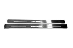 Mercedes CLS II (C218) 2010-2018 LED Door Sills Illuminated Scuff Brabus Logo Stainless Steel Entry Guards Door Sills Decoin