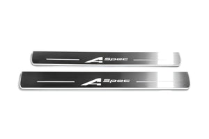 Illuminated LED Door Sill Tread Plates Acura TLX I 2015-2020 With A-Spec Logo Acura Led Door Sills opdesign