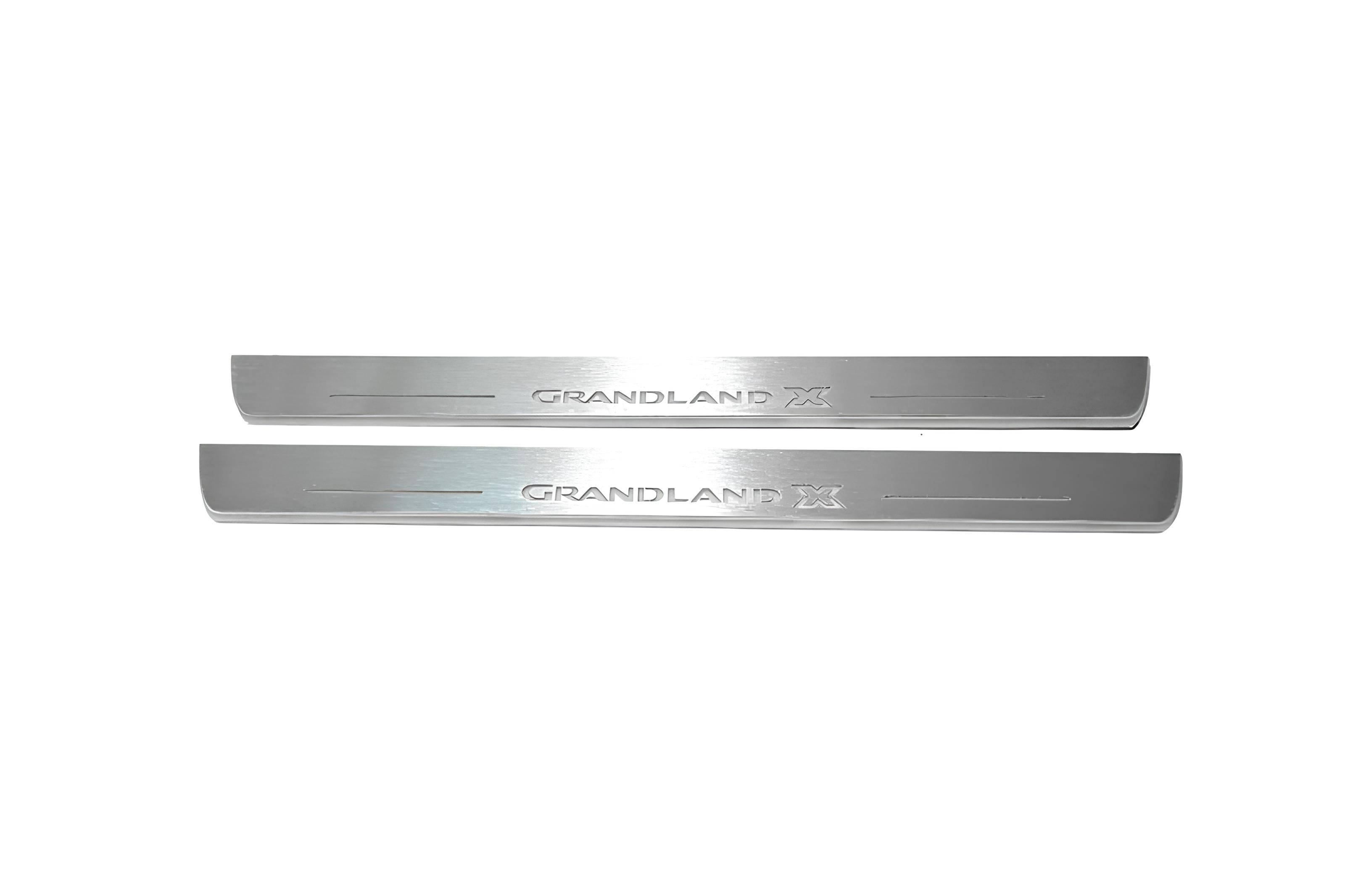 Illuminated LED Door Sill Tread Plates Opel Grandland X 2017+ With Grandland X Logo Opel Led Door Sills opdesign