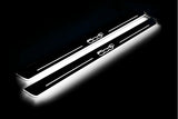 Fiat 500C 2009+ LED door sill plates in stainless steel with 500C logo