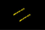 Mercedes A W176 2012+ illuminated door sill protectors stainless steel with AMG logo