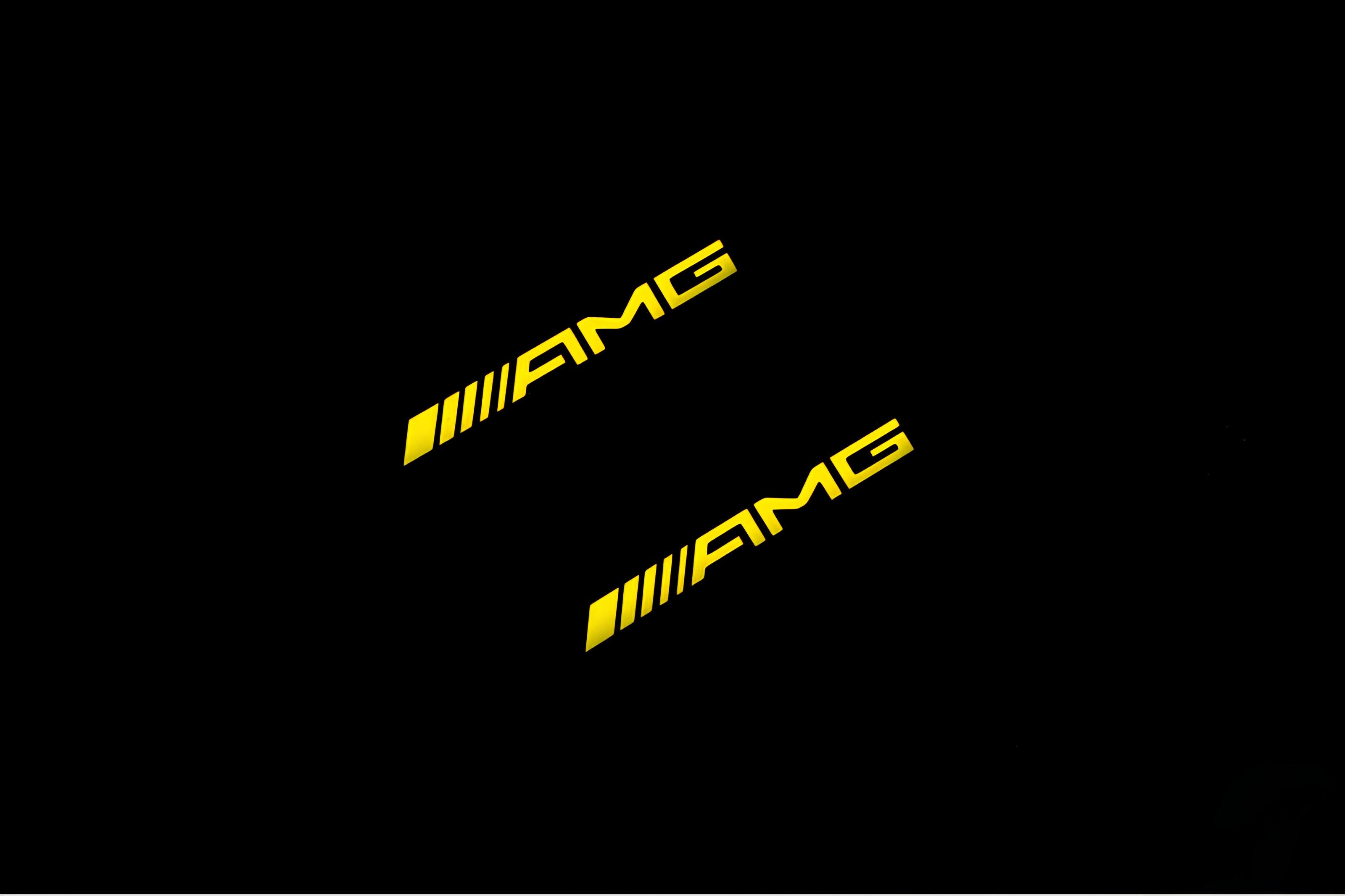 Mercedes GL X166 2012-2015 Illuminated Matte Sill Plates with logo AMG Mercedes Led Door Sills PRO opdesign