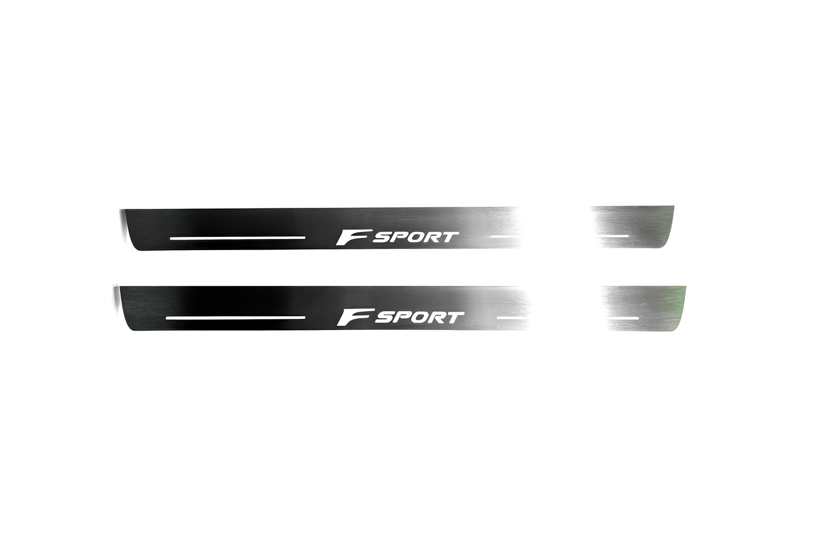 Lexus ES VII 2018+ stainless steel LED door sill plates with F Sport logo