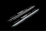 stainless steel LED door sill plates for Toyota Tacoma III 2016+ with TRD pro logo