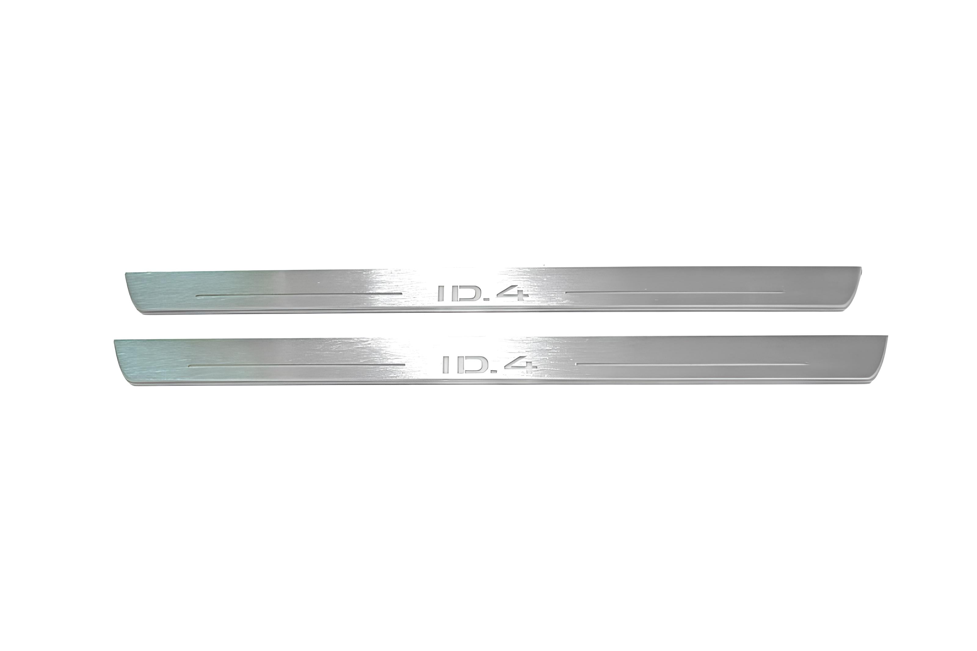 Illuminated LED Door Sill Tread Plates Volkswagen ID.4 2020+ With ID.4 Logo Volkswagen Led Door Sills opdesign