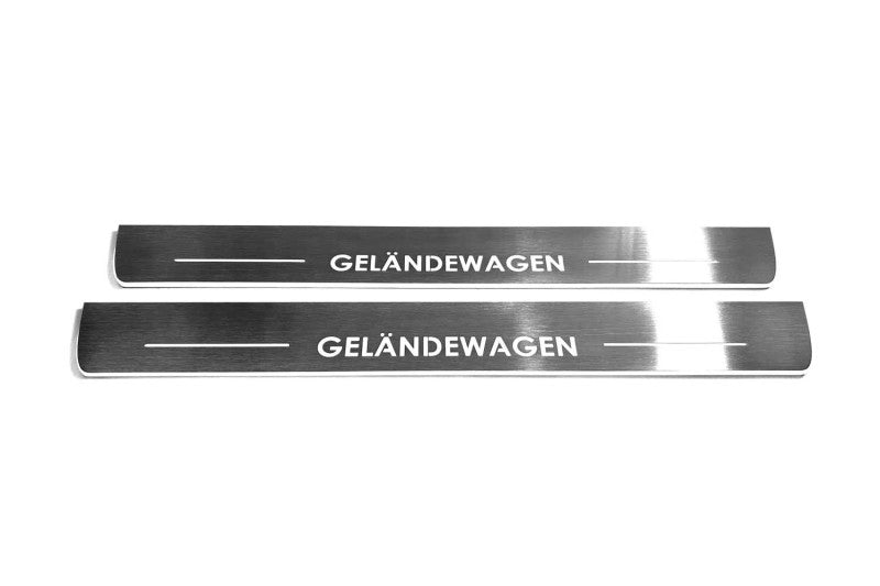 stainless steel door sill plates for Mercedes G-Class W464 2018+ with Geländewagen logo
