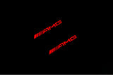 stainless steel illuminated door sill protectors for Mercedes GLS I X166 2015+ with AMG logo