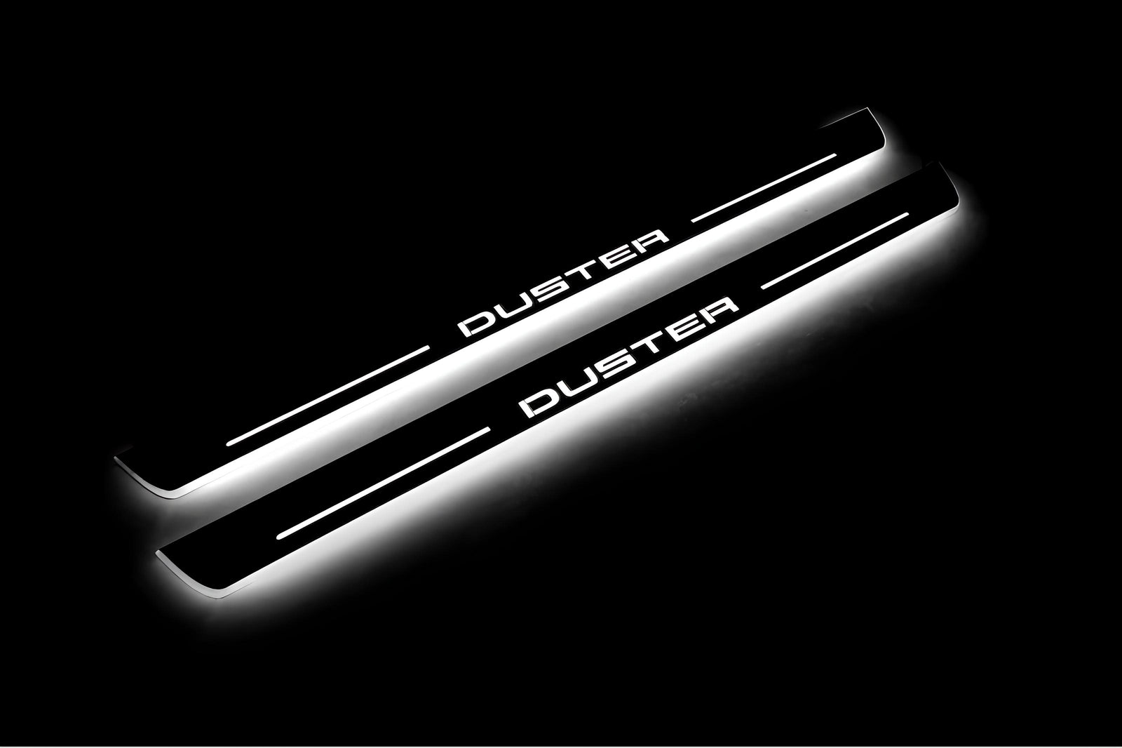 stainless steel door sill plates for Dacia Duster I 2010+ with Duster logo
