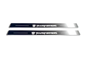 Illuminated LED Door Sill Tread Plates Chevrolet Camaro VI 2016-2024 With Transformers Logo Chevrolet Led Door Sills opdesign