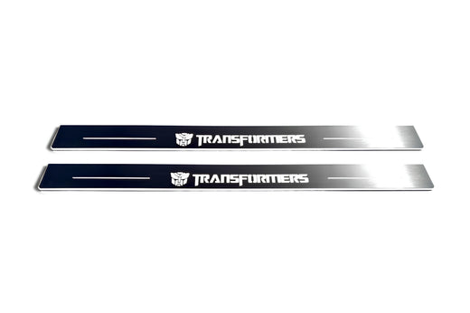 Chevrolet Camaro Gen 6 2016–2024 — Stainless Steel LED Door Sills — Transformers Logo