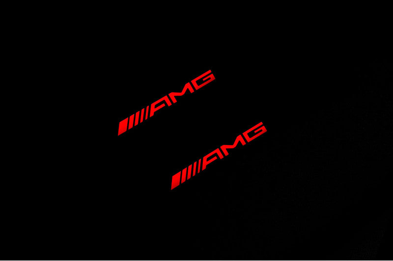 Mercedes GLA X156 2014–2019 Illuminated Matte Sill Plates with logo AMG Mercedes Led Door Sills PRO opdesign