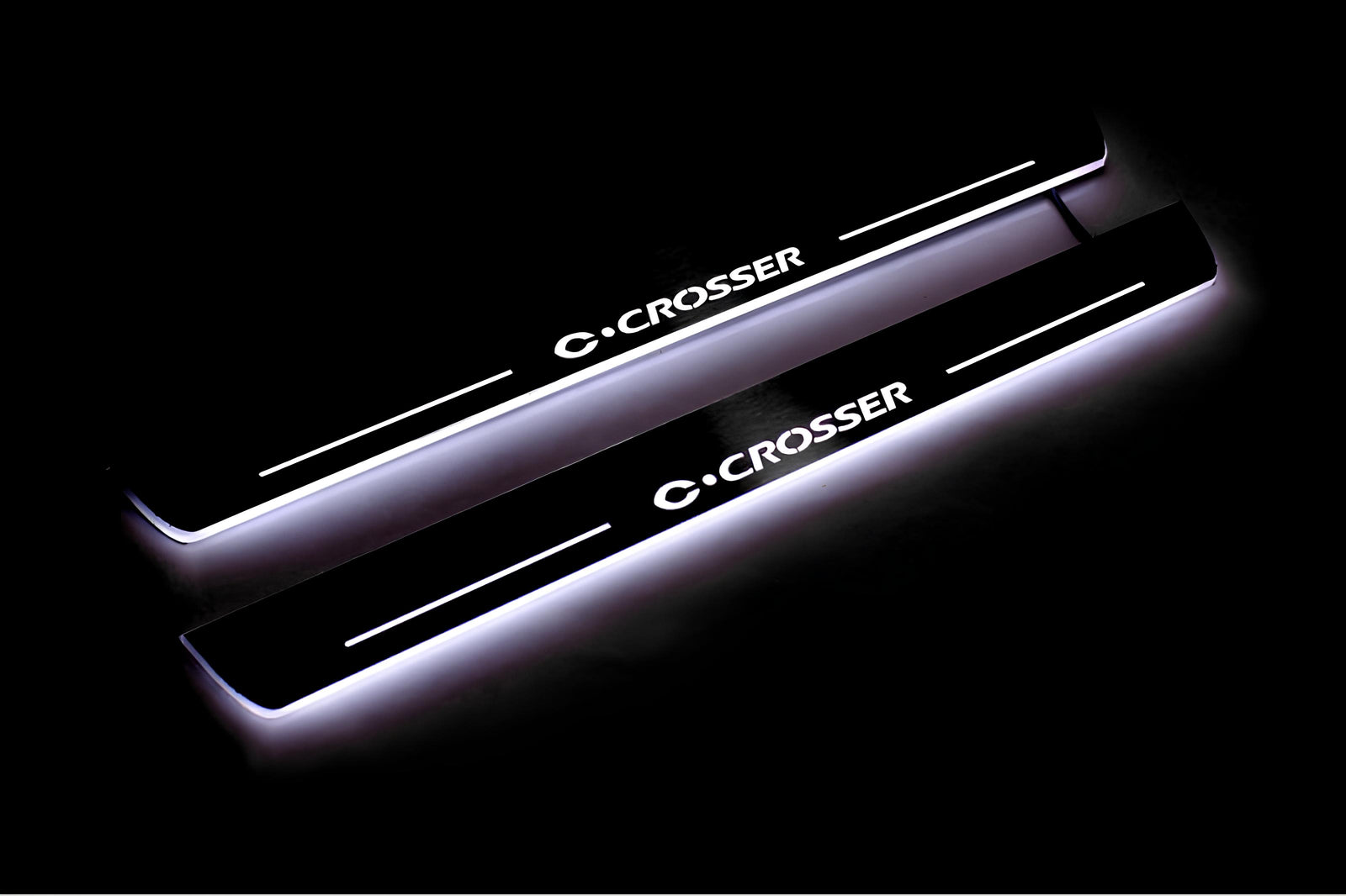Citroen C-Crosser 2007+ LED door sill plates stainless steel with C-Crosser logo