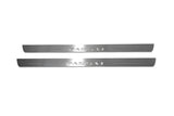 Volkswagen Passat B8 2015+ LED door sill plates in stainless steel with Passat logo