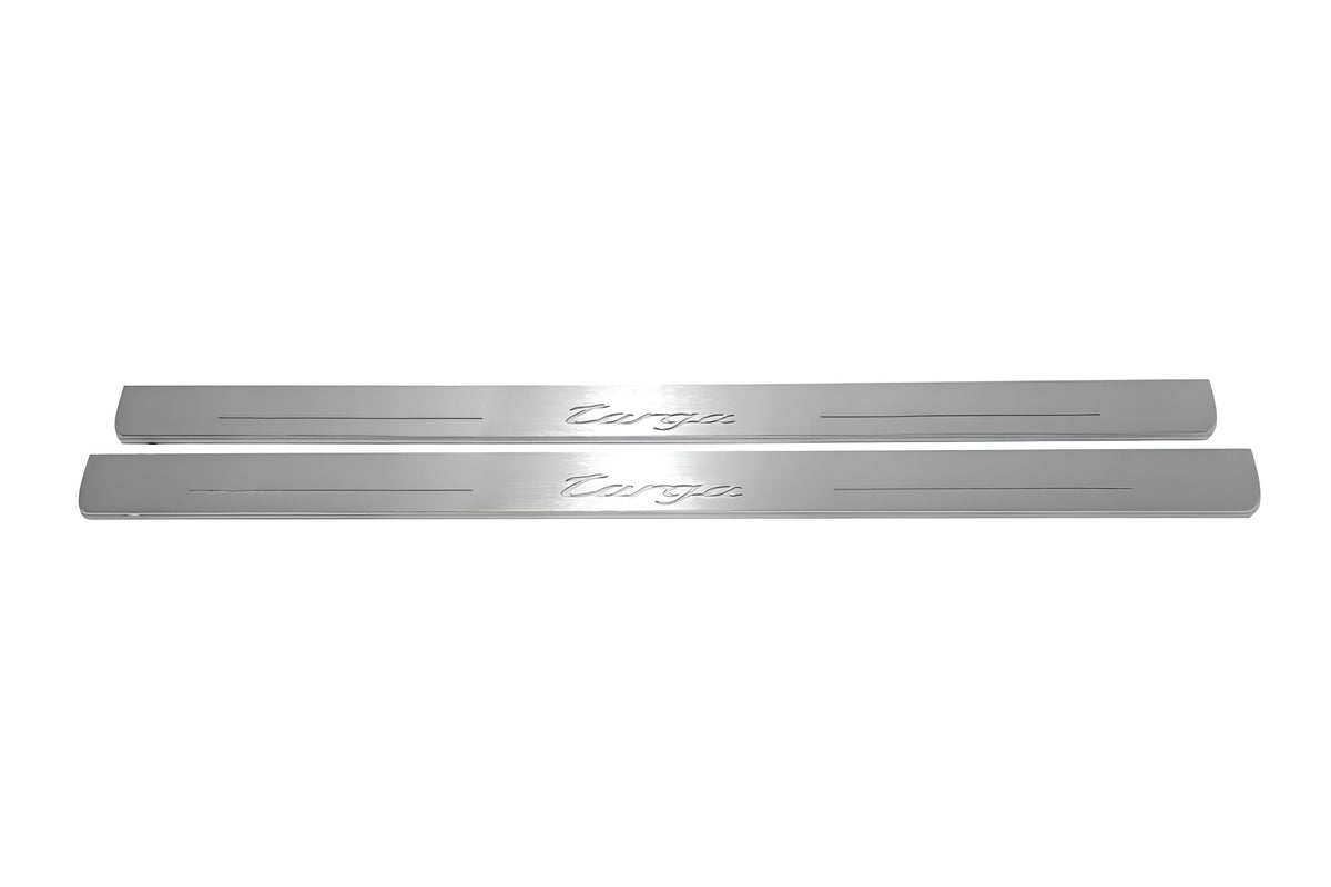 Porsche 911 (996) 1997+ stainless steel LED door sill plates with Targa logo