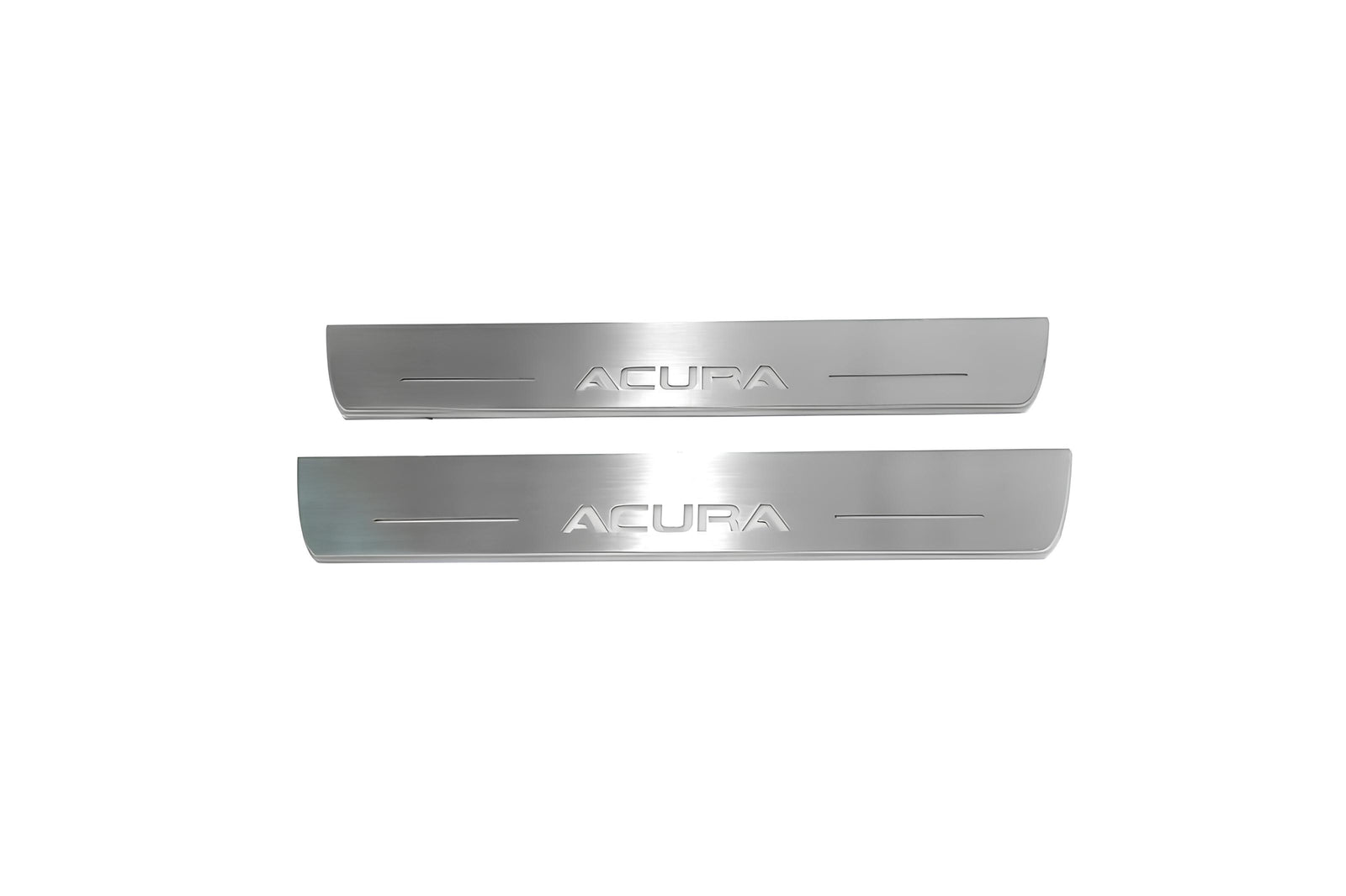 Acura TLX II 2020+ illuminated entry guards in stainless steel with Acura logo