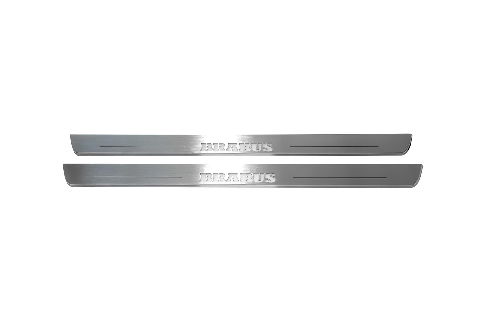 LED door sill plates Smart Fortwo III 2014+ stainless steel with Brabus logo