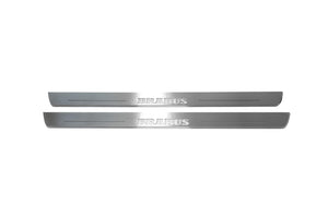 Illuminated LED Door Sill Tread Plates Smart Fortwo III 2014+ With Brabus Logo Smart Led Door Sills decoinfabric