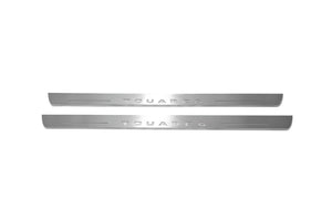 Illuminated LED Door Sill Tread Plates Volkswagen Touareg III 2018+ With Touareg Logo Volkswagen Led Door Sills opdesign