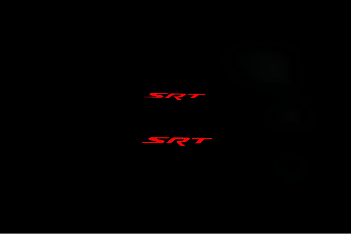 illuminated door sill protectors for Jeep Grand Cherokee IV WK2 2010+ matte black coated stainless steel with SRT logo