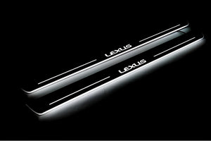 Illuminated LED Door Sill Tread Plates Lexus GX I 2002-2009 With Lexus Logo Lexus Led Door Sills opdesign