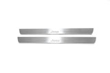 LED door sill plates for Jeep Cherokee KL 2014+ stainless steel with Jeep logo