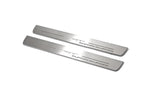 Jeep Grand Cherokee IV WK2 2010+ LED door sill plates in stainless steel with SRT Supercharged logo