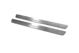 LED door sill plates Mitsubishi Outlander IV 2021+ stainless steel with Outlander logo