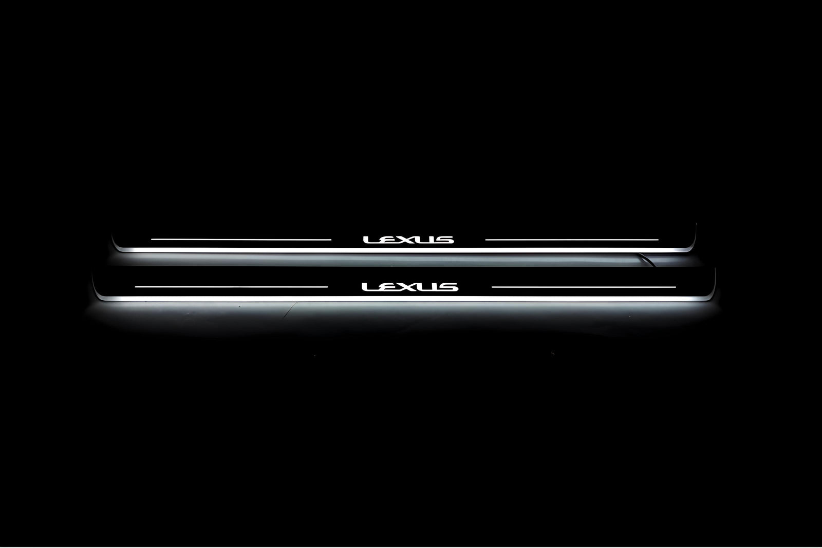 Lexus GX I 2002+ stainless steel LED door sill plates with Lexus logo