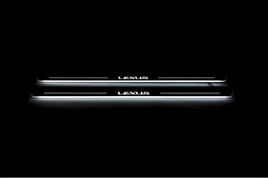Illuminated LED Door Sill Tread Plates Lexus GX I 2002-2009 With Lexus Logo Lexus Led Door Sills opdesign
