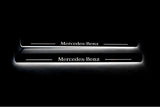 Mercedes-Benz S-Class W222 Stainless Steel LED Door Sills – Mercedes-Benz Logo – illuminated pair, front view