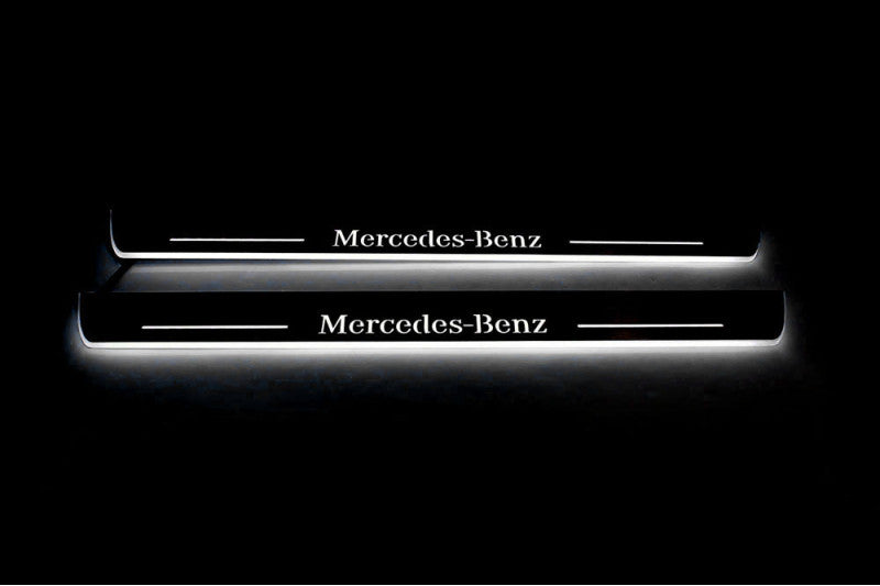 Mercedes S-Class W222 Stainless LED Door Sills – Mercedes-Benz Logo